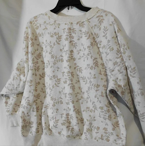 Old Navy Beige Floral Sweatshirt - Picture 3 of 8